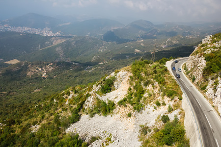 The mountain road in Montenegro. Top viewの写真素材