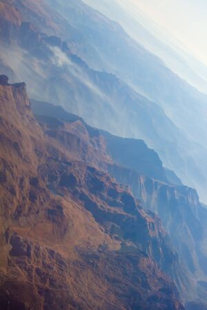 Landscape of Mountain.  view from the airplane windowの写真素材