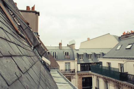 Paris. View of the city roofs. old film tonedの写真素材