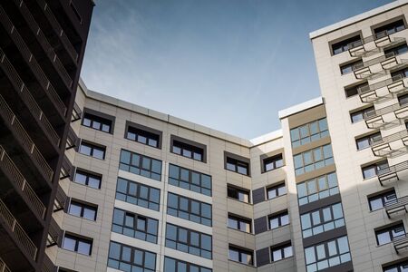 modern European multi-storey residential house. architecture detailsの写真素材