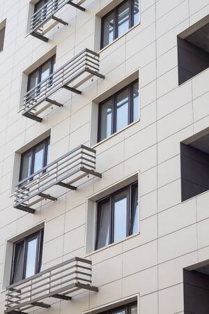 modern European multi-storey residential house. architecture detailsの写真素材
