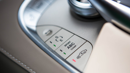 Luxury car interior details. Shallow DOF - selective focusの写真素材