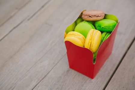 A lot of french colorful macarons. shallow dofの写真素材
