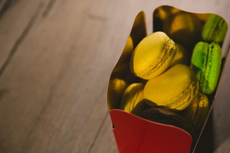 A lot of french colorful macarons. shallow dofの写真素材