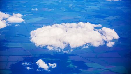 blue sky with cloud closeup. Shallow dof