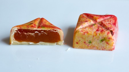 The handmade chocolate sweet. Shallow dof. Closeupの写真素材