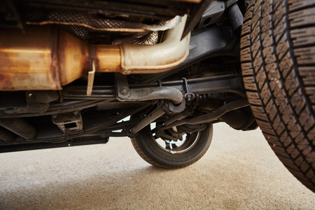 View from the bottom of a modern car