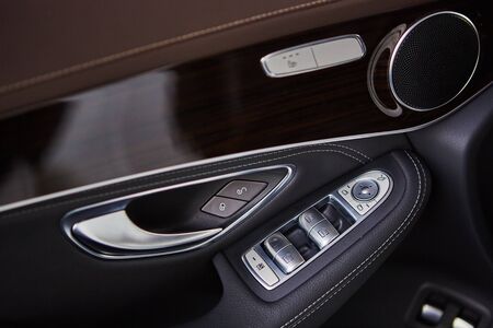 Luxury car interior details. The Shallow dof