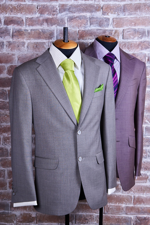 Elegant business suit with a shirt and a tieの写真素材