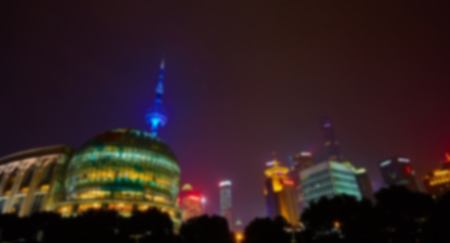 Shanghai skyline at night out of focus. The blur backgroundの写真素材