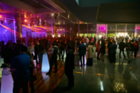 Abstract blurred people in party, sociability lifestyle conceptの写真素材