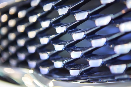 Black iron speaker grid texture. Industrial background.の写真素材