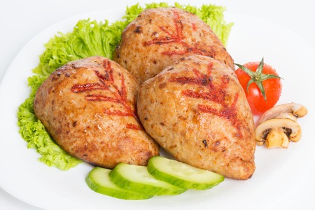 Homemade meat cutlets, delicious baked pork cutlets in crispy breading