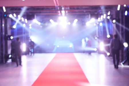 Blurred defocused image of car presentationの写真素材