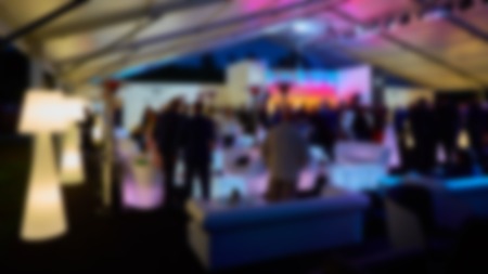 Abstract blurred people in press conference event, business concept.の写真素材