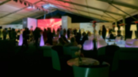 Abstract blurred people in press conference event, business concept.の写真素材