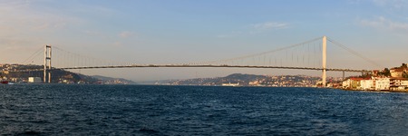 The Bosphorus Bridge connecting Europe and Asia.の写真素材