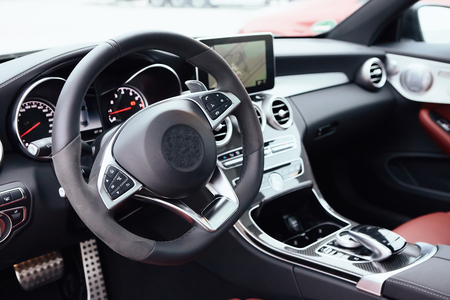 Modern european car interiorの写真素材
