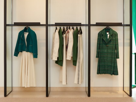 luxury and fashionable european different clothes shopの写真素材