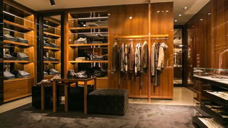 A luxury store with men clothing.の写真素材