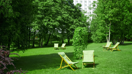 Rest chairs in the garden. Resort conceptの写真素材