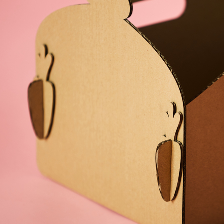 The cardboard Easter background. Cardboard Easter Decoration.の写真素材