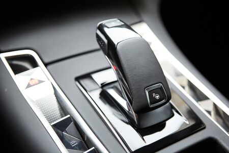 Automotive detail in a luxury car. Modern Luxury car inside. Interior of prestige modern car....