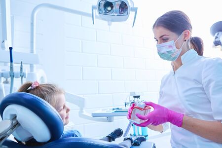 The little patient at the dentists officeの写真素材