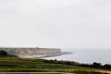 La Pointe Du Hoc rocks, Normandy France in summerの写真素材