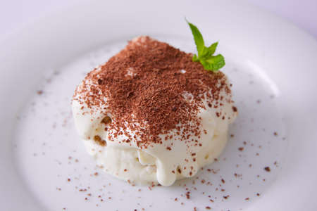 Homemade tiramisu, a traditional Italian dessert. Shallow dof.の写真素材