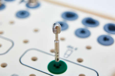 Dentist tools on the table. Sallow dof.