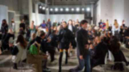 Fashion runway out of focus. The blur backgroundの写真素材