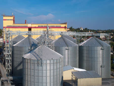 Grain Silo in Ukraine near battlefield. Kherson region. Ukraine.