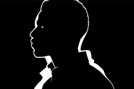 The black man silhouette on blackのイラスト素材