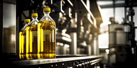 Factory for the production of edible oils a shallow depth of field. Selective focusの写真素材