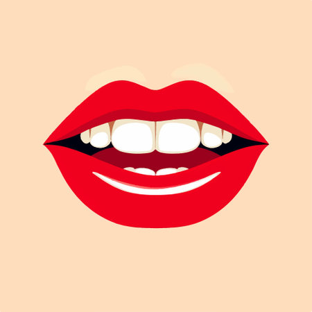 Beautiful smiling mouth with beautiful healthy teethのイラスト素材