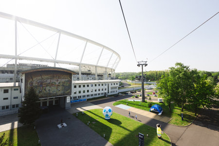 Katowice, Poland - May 20, 2023: Silesian Stadium (Stadion Slaski) open day in Katowice, Poland. Stadion Slaski is one of biggest venues in Poland.のeditorial素材