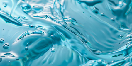 Clear gel serum texture. Liquid skincare cream background. Cosmetic gel product with bubbles close upの素材