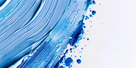 Cosmetic Cream Gel Texture On White Background. Close Up Of Blue Transparent Drop Of Skin Care Product. High Qualityの素材