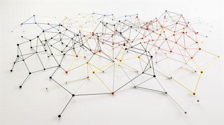 Team business support structure or unity and teamwork concept as a group of diverse links united together in strength and solidarity representing belonging or inclusionの素材