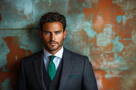 Bringing digital ideas to the meeting. Portrait of a businessman.の素材