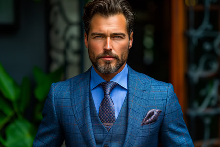 Bringing digital ideas to the meeting. Portrait of a businessman.の素材