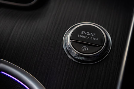 Start stop button of ev car.の写真素材