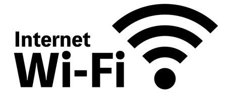 Internet and Wi-Fi letters and Wi-Fi icons can strongly tell users that Wi-Fi is available.のイラスト素材