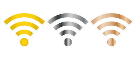A premier set of wifi icons. Gold | Silber | Blonzeのイラスト素材