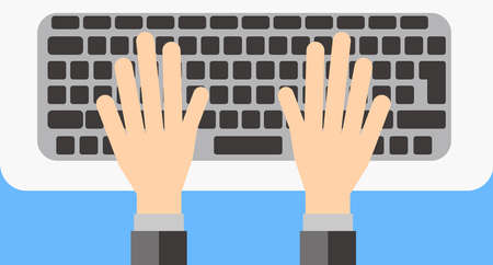A man typing. Simple vector illusration.のイラスト素材