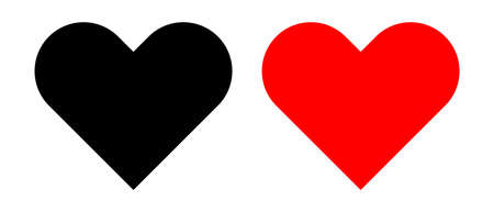 Black and red heart icon set.のイラスト素材