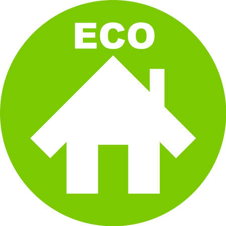 Eco logo with house icon. environment.のイラスト素材