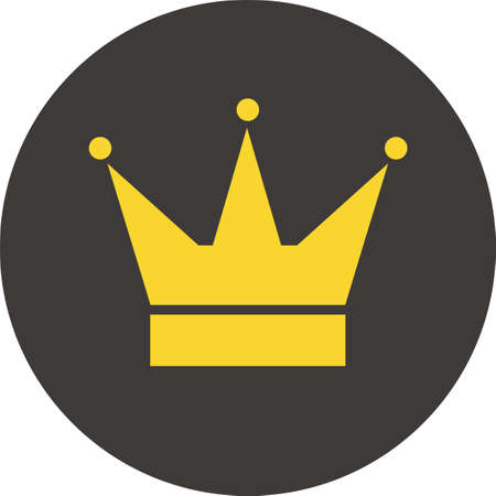 Ranking icons. Golden crown. Round vectors.のイラスト素材