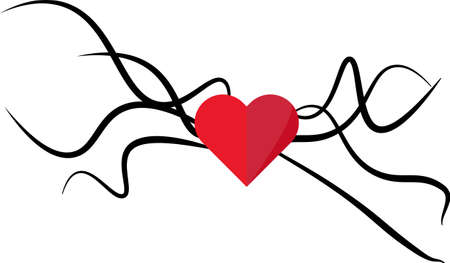 Heart and thorns icon. Vector.のイラスト素材